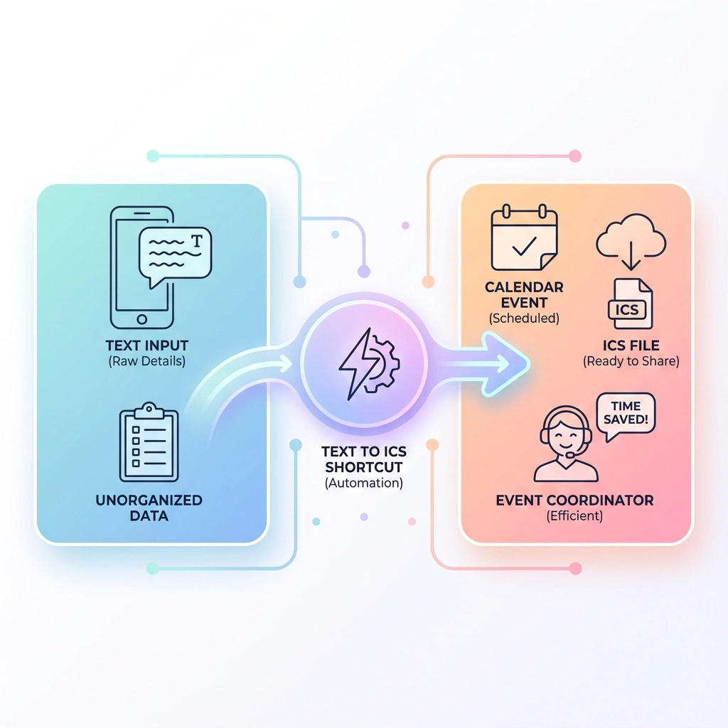 Why Every Event Coordinator Needs a Text to ICS Shortcut