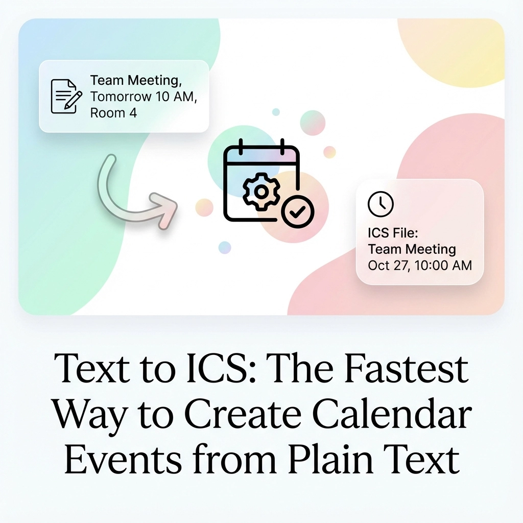 Text to ICS: The Fastest Way to Create Calendar Events from Plain Text